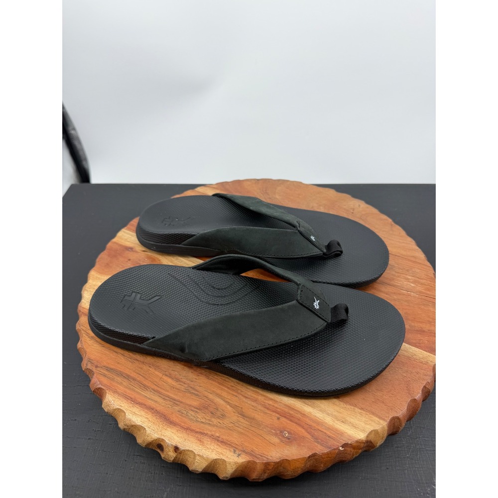 Kuru KALA 2 Thong Sandals Women 9 Black Orthopedic Arch Support Flip Flops